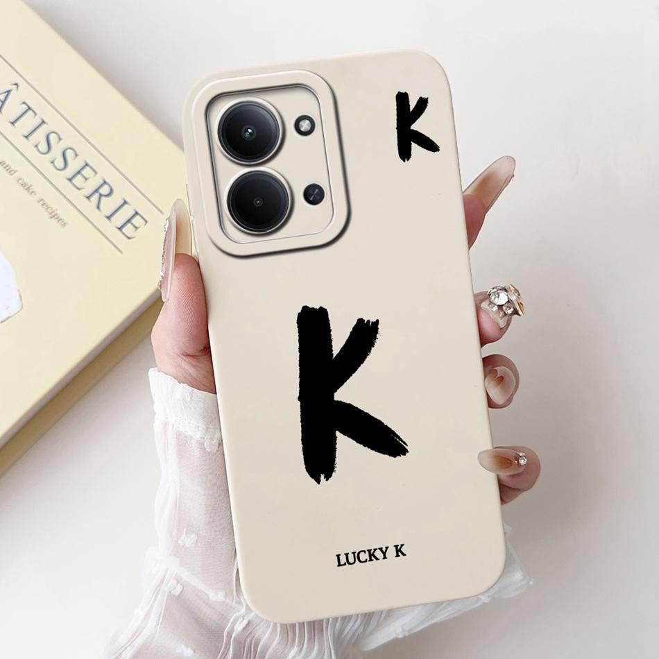 For Xiaomi Poco C85 4G Lucky Initial Letter Phone Case For Poco C85 C 85 4G Soft Silicone Shockproof Cases Bumpers