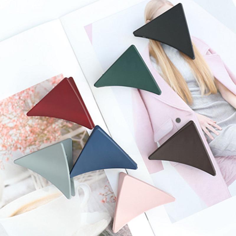1PC Solid Color Scrub Triangle Hair Claws Acrylic Hair Clip Crab Clamp Barrette