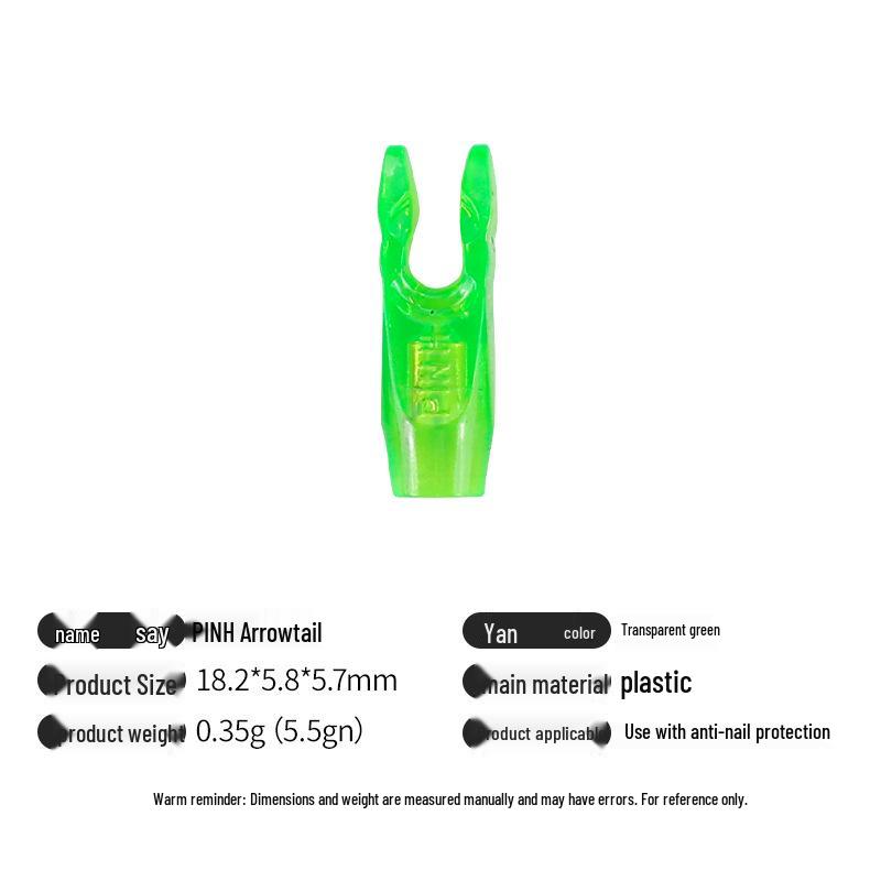 Multicolor Anti-Nail Plastic Arrow Nock with Inner Insert and Outer Wrap, Various Specifications Available.