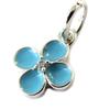 Les Trésors De Lily [N5336] - Silver Pendant 'Flora' Blue (rhodium-plated) - 9 Mm