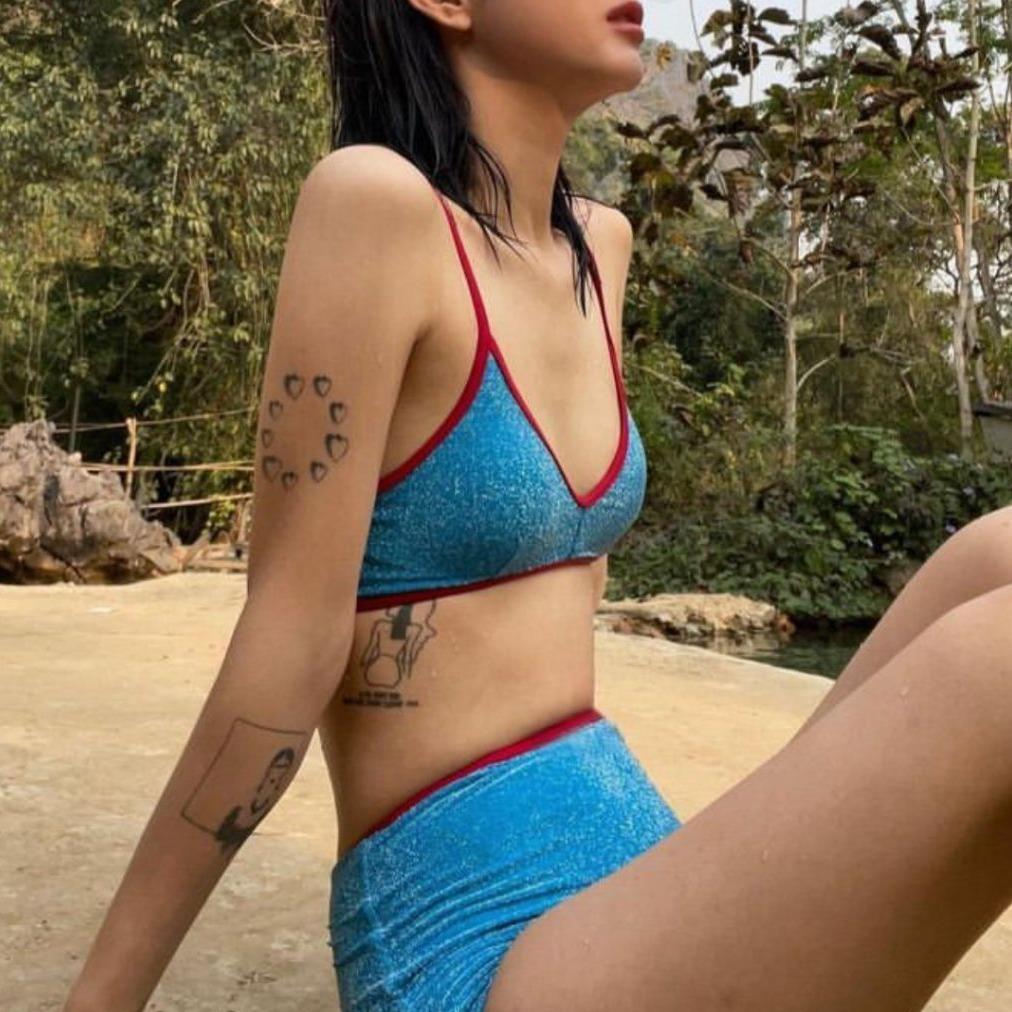 Swimsuit women's split Thai bikini high waist swimsuit Korean ins style sexy hot spring small fresh swimsuit