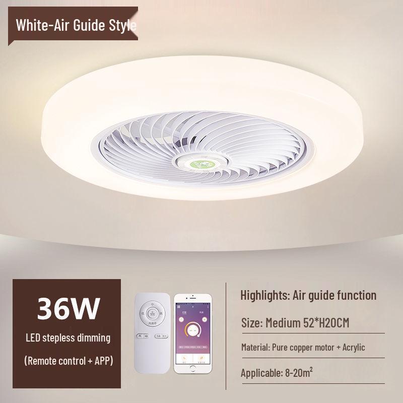 Ultra-thin Silent Ceiling Fan Light: Modern Invisible Chandelier for Bedroom, Living, and Dining Rooms