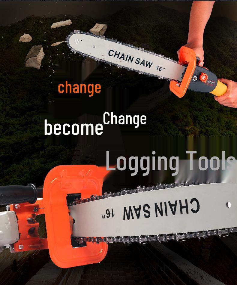 Compact Multi-Functional Electric Chainsaw and Angle Grinder for Woodworking