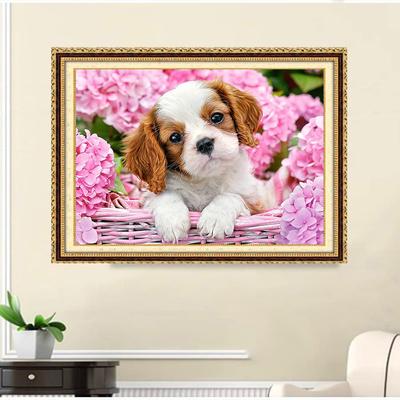 DIY Diamond Painting Cute Puppy Cross Stitch Kit Mosaic Art Diamond Painting Full Circle/Square Diamond Home Decoration