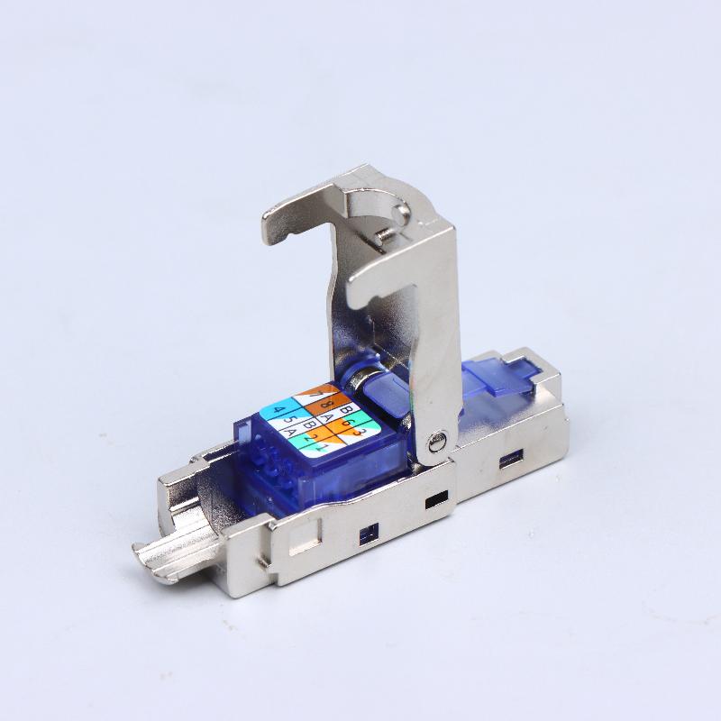 1Pc Rj45 Cat8 Cat7 Cat6A Connectors Tool-Free Zinc Alloy Shielded Ethernet Termination Plugs For 23Awg Sftp Cables