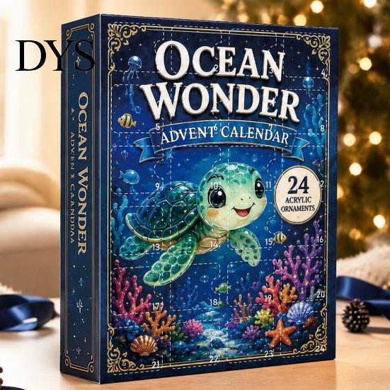 Sea Creature Hanging Ornaments Ocean Advent Calendars 2026, Marine Themed 24 Days Christmas Countdown Calendar, Birthday Gifts for Lovers 2D