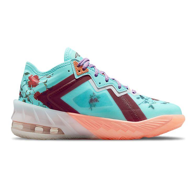 Mimi Plange x Nike LeBron 18 Low GS Daughters Kinder-Sneaker Blau Psychic-Blue Violett-Shock DN4177-400