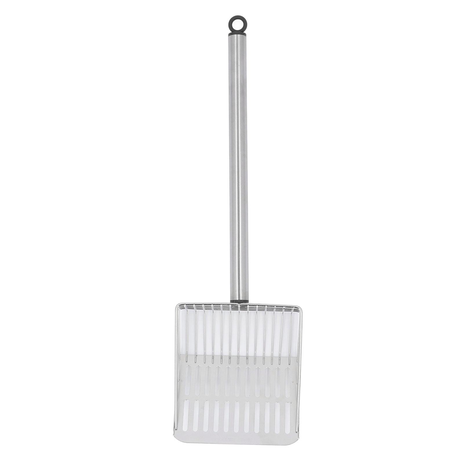 

Совок для кошачьего туалета с длинной ручкой, металлический, съемный, против разбрызгивания, быстрая фильтрация, лопатка для кошачьего туалета чёрный