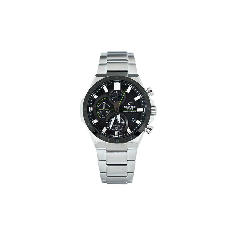 

Casio EDIFICE series classic solar powered fashion waterproof business quartz movement metal strap Japanese and Korean watch men s EFB-690SBB-1AVUPR чорний