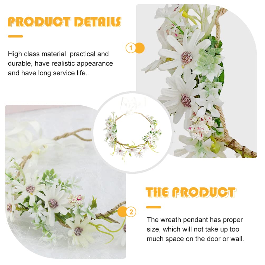 FRCOLOR White Daisy Artificial Flower 9x8 for Weddings and with Lightweight Indoor and Outdoor Decoration Wreath, inches, Parties, Ribbon, 35g,