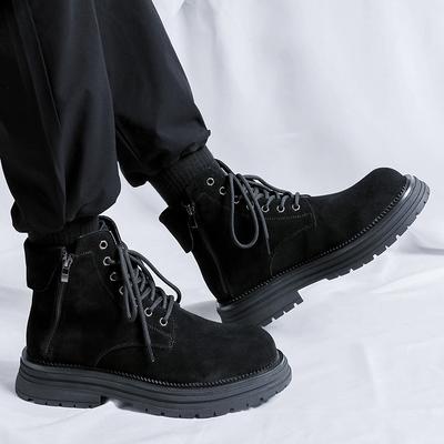 Mens Casual Cow Suede Leather Boots  Designer Shoes Outdoors Cowboy Platform Desert Boot Spring Autumn Ankle Botas Hombre