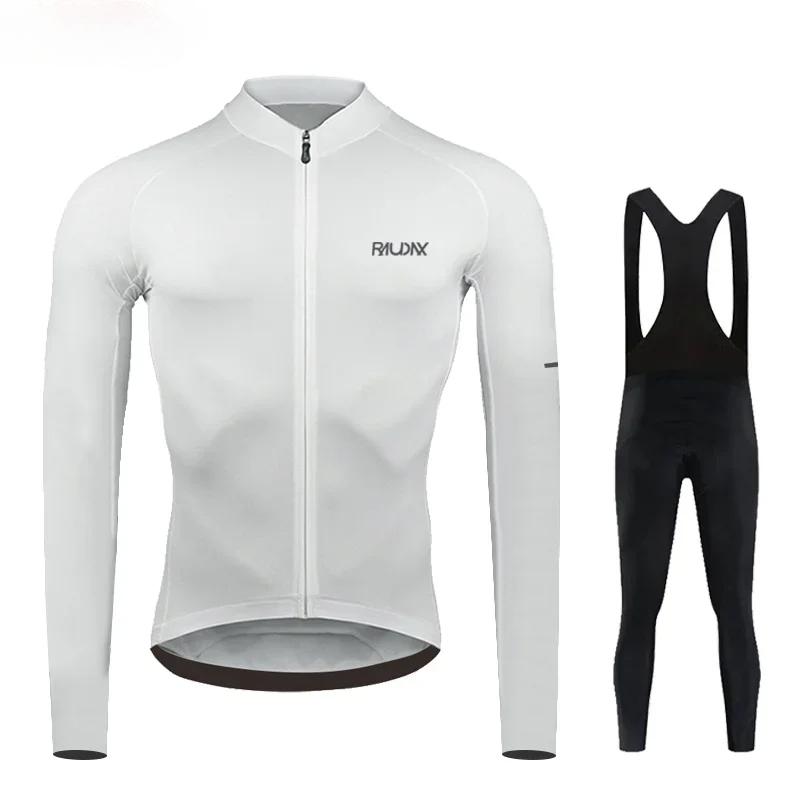 

2025 Raudax Men s Summer Long Sleeve Cycling Jersey Set Breathable Maillot Ropa Ciclismo Spring and Autumn Cycling Clothing 5XL