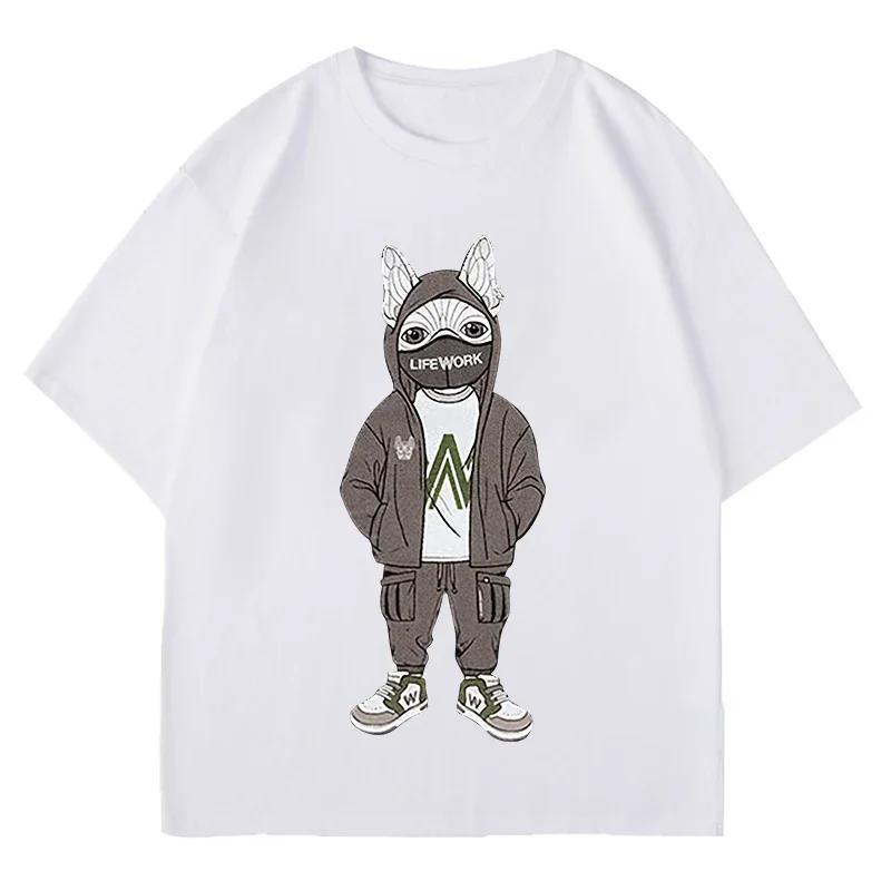 2025 New Hot Korea 2024 Summer New Trendy Brand Letter Logo Printing Round Neck Men's and Women's Same Casual Versatile T-shirt