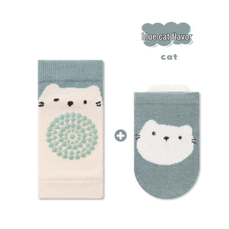 

Набор детских нескользящих носков для ползания на раннюю осень, детские наколенники и носки с точечным захватом. S 0-1 Year