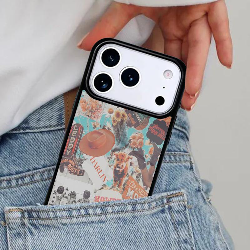 Cowboy Cowgirl Howdy Western Ranch Boho Phone Case for iPhone 16e 15 14 13 12 17 Pro Max Plus Air 17pro Cover Coque