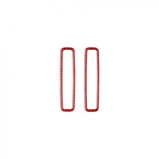 2pcs Red Cabon Fiber Car Inner B-pillar AC Vent Cover For Porsche Panamera 10-16