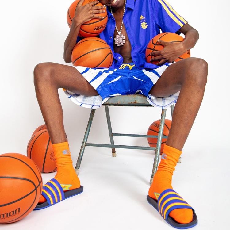 Adidas Eric Emanuel EE Summer Breathable Mesh Basketball T-Shirt Men Tops Navy-Blue H48542