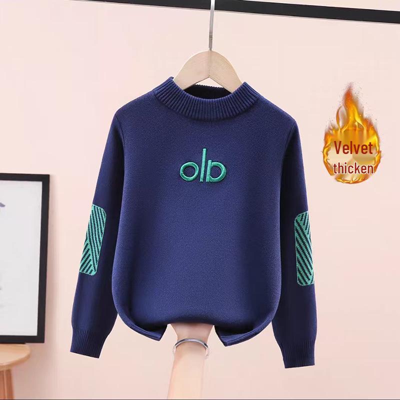 Stylischer Strickpullover für Jungen - Verdickte Herbst-/Winter-Unterwäsche für große Kinder