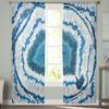 Retro Agate Texture Blue Tulle Curtains For Living Room Home Decor Window Curtain Kitchen Sheer Voile Curtain