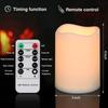 -Flameless LED Candles, Remote Control, Battery Operated, Home Decoration, Cylindrical Night Light, Timed, Sleep Candle Lamp
