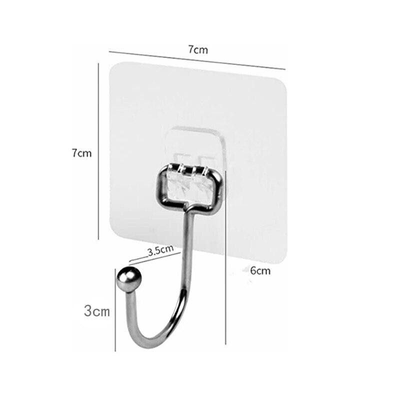 Large Sticky Hook Wall Hook Transparent Gold Seamless Stainless Steel Hook