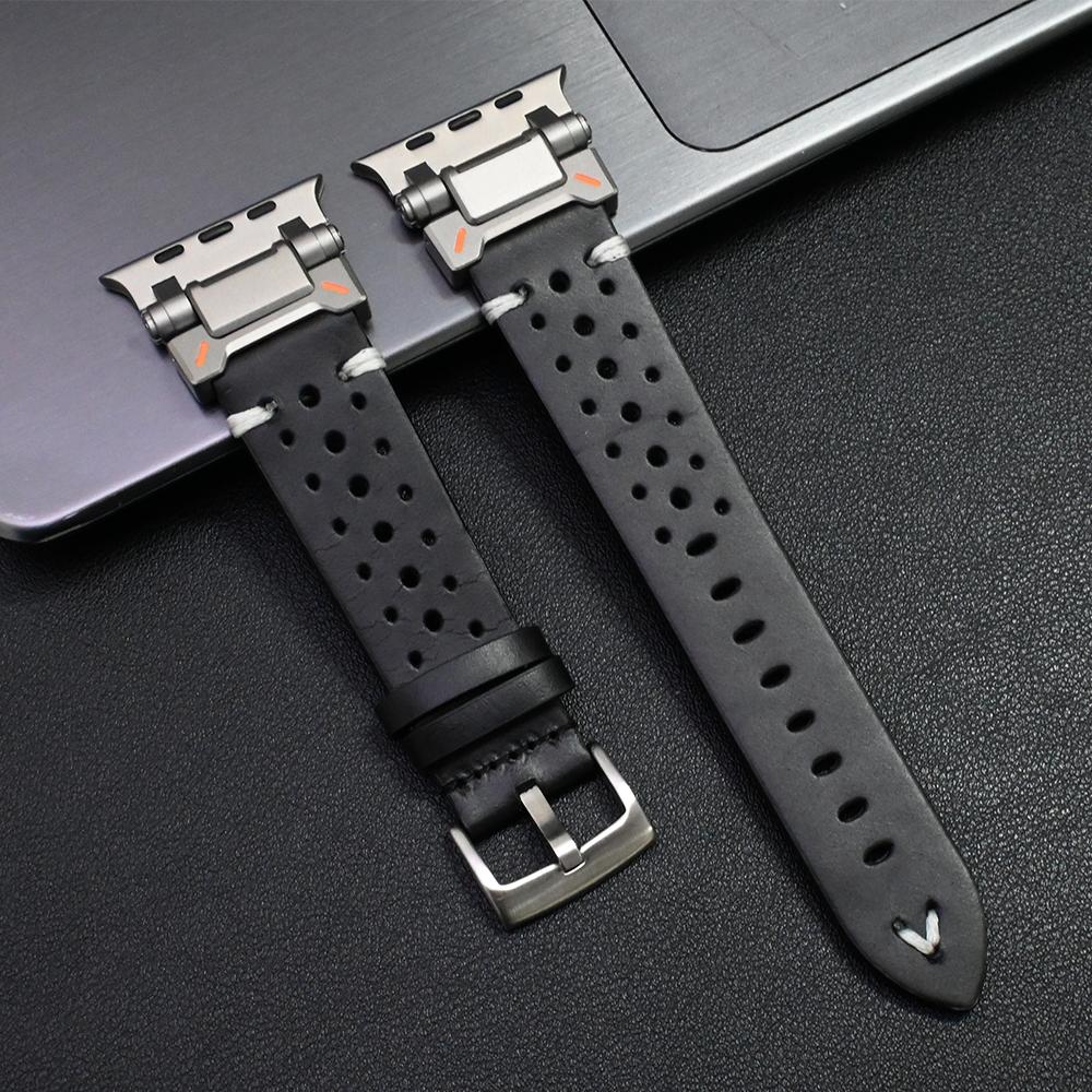 Luxury Leather Band for Apple Watch Ultra 3 49mm 11 46mm Bracelet for iWatch ultra 2 49MM Series 9 8 7 se 6 45mm 44mm Watchband