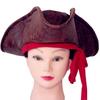 Faux Leather Pirate Cowboy Hat Adult Brown Vintage Tricorn Hat Pirate Captain Cap Men Headwear