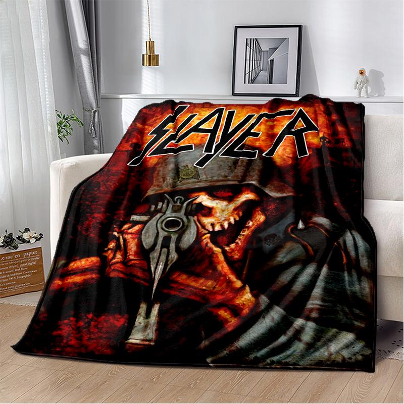 2025 New Style Slayer Heavy Metal Band Sign Blanket,Soft Throw Blanket for Home Bedroom Bed Sofa Travel Cover Kid Gift