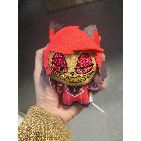 Hot 11cm Hazbin Hotel Alastor Anime Game Peripherals Soft Plush Stuffed Doll Ornament Toy Fans Gift Replica Edition Not Genuine