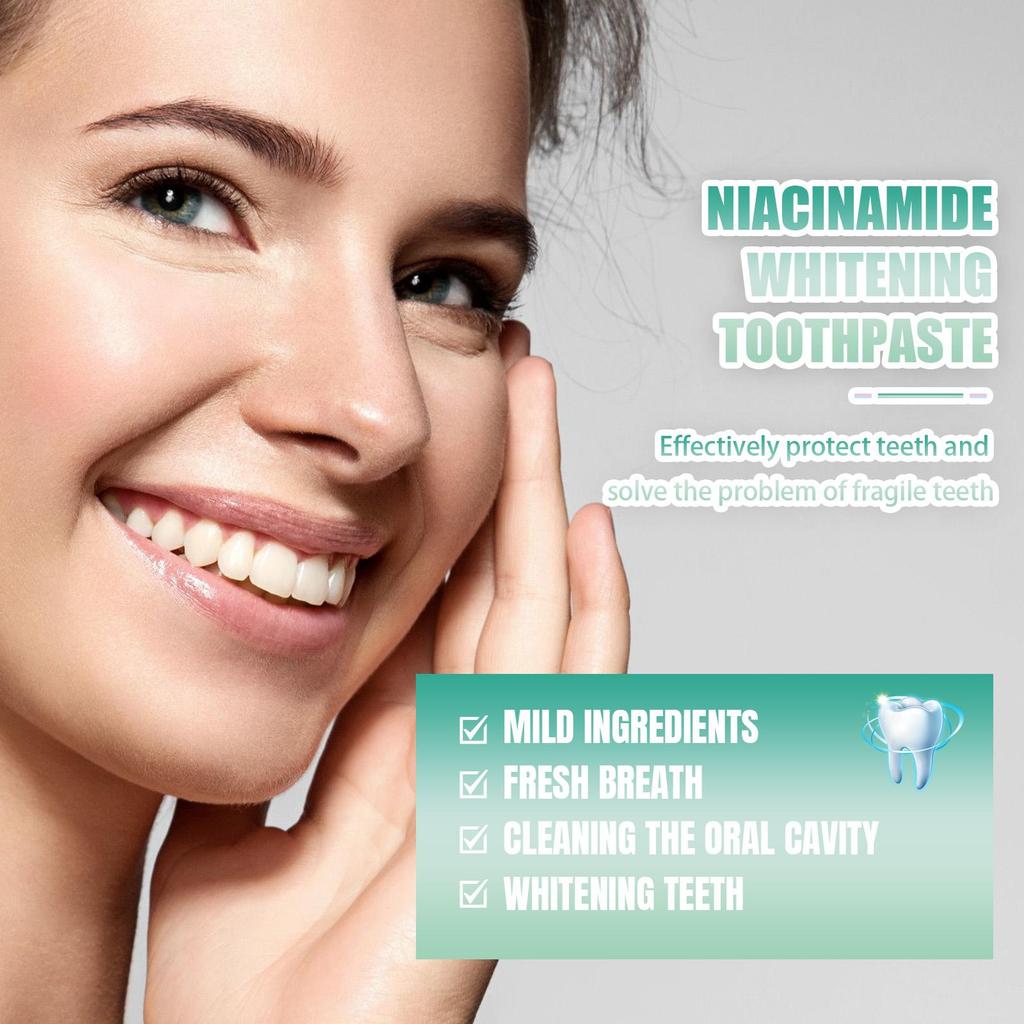 Oralhoe Nicotinamide Whitening Toothpaste 100g Brightens Teeth, Removes Stains & Plaque, Freshens Breath, Oral Care