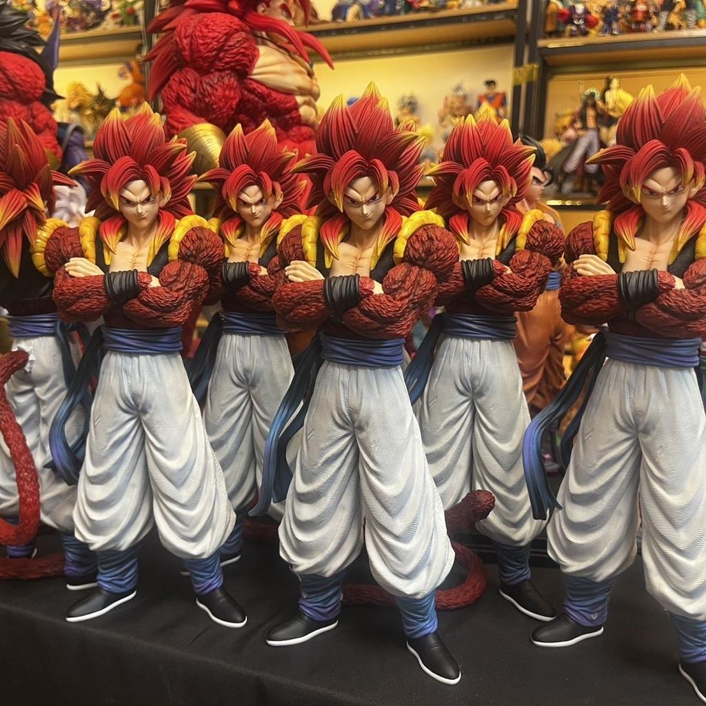 JG Studio Dragon BallZ 2.0 Violent Bear Gogeta SSj3 12.99Inch/33cm Can move PVC Red hair Hug Hand Figure Ornament Toys Gifts