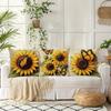 Vintage - Style Sunflower - Butterfly Pillow CoversLiving Room Sofa Cushion Cover, Soft and Comfortable, Bedroom Room Decoration