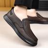 Fashion Summer Punching Men's Business Leather Shoes Soft Sole Loafers Moccasins Male Casual Leather Footwear Lightweight Brown Shoes