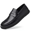 Hand-grab Men's Leather Shoes  Autumn New Leather Soft-soled Slip-on Peas Shoes Breathable Casual Leather Shoes for Men
