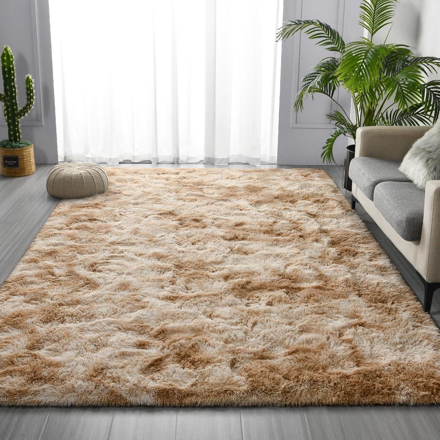 

160x230cm Soft Area Rugs Bedroom Carpets Fluffy Non-slip Tie-Dyed Fuzzy Shag Plush Soft Shaggy Bedside Rug Living Room Carpets 50x80cm