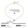 Zora Simple Heart Cross Pendant Necklace with Rhinestones 18K Gold Color Plated Stainless Steel Daily Girl Jewelry
