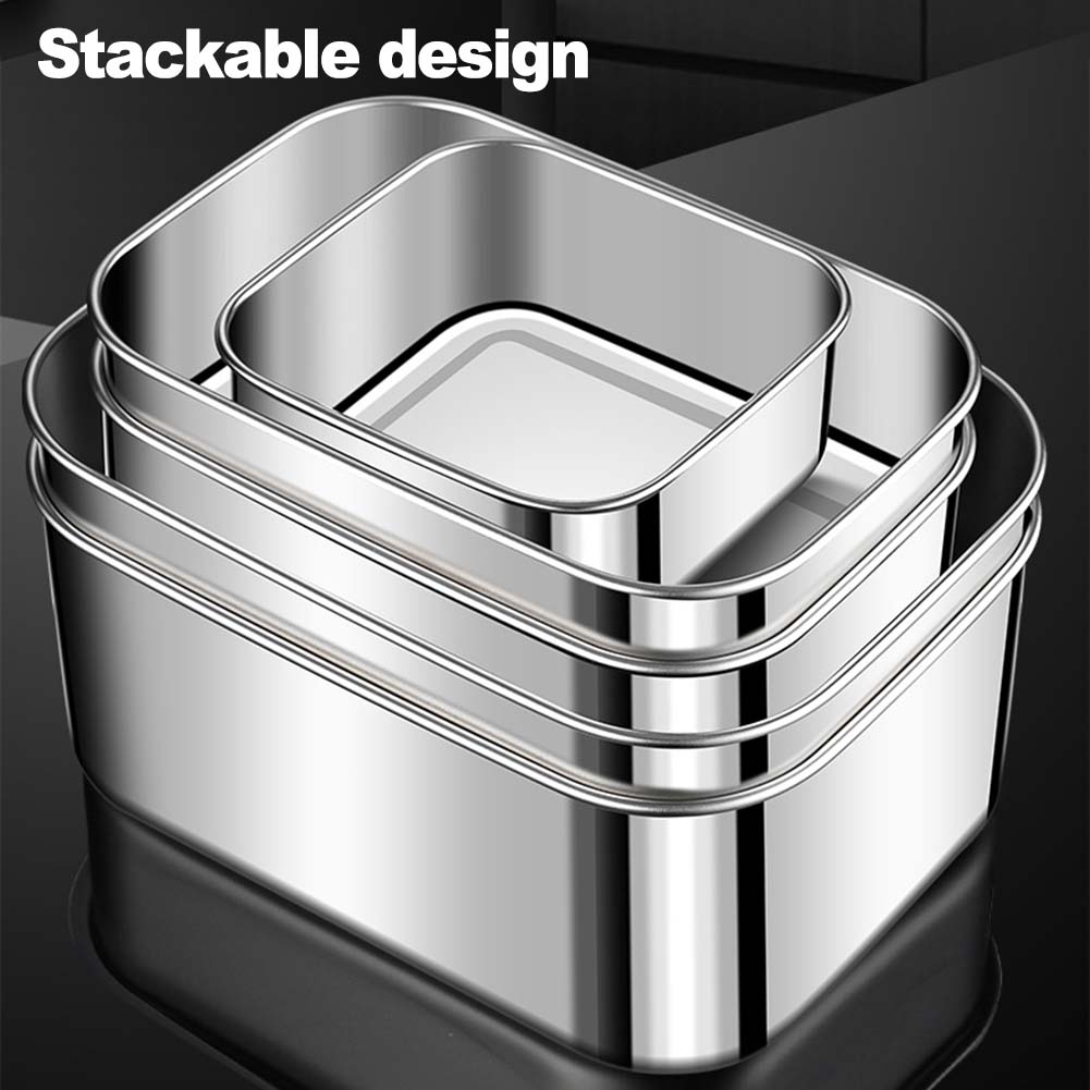 1Set Stainless Steel Snack Containers With Silicone Lid Leak-Resistant For Picnics, Camping, Or Daily Lunches Kitchenware Parts