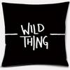 Black and White English Sentence Series Printed Square Home Decor Pillow Cover Car Sofa Cushion