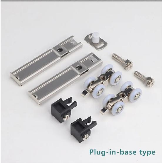 Wooden Door Hanging Wheel Silent Guide Rail Pulley Plug-in Bathroom Kitchen Hanging Sliding Door Sliding Door Top Track