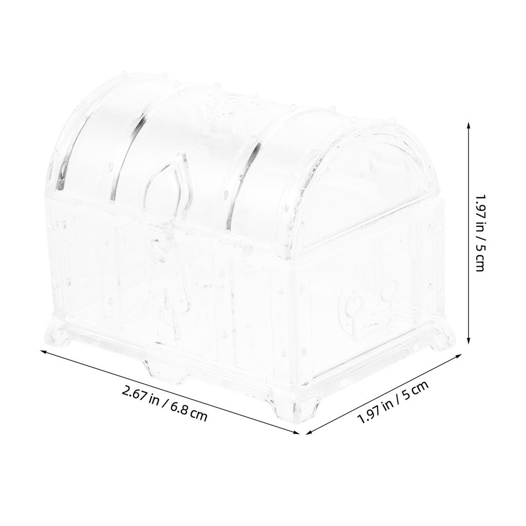 12Pcs European Style Wedding Candy Boxes Elegant Mini Treasure Chest Plastic Candy Favor Box for Bridal Shower Birthday Party