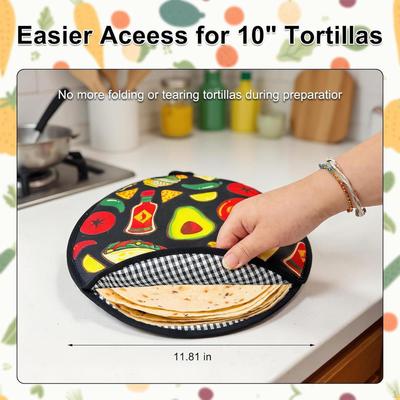 Borsa Termica Scalda Tortillas Sacca Isolante per Cibo per Tacos Naan e Rotoli di Pizza
