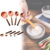 Rose Gold Stainless Steel Measuring Cup And Spoon Set With Markings For Baking And Cooking