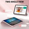 For iPad A16 Case 11th Generation 11inch , iPad 10th 10.9inch Transparent Back Cover Shell Tri-fold Stand with Pen Hold