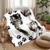 Kittens Among Purple Flowers Theme blanket Lightweight Warm Flannel Blanket Decorative Throw Blanket for Home Decoration
