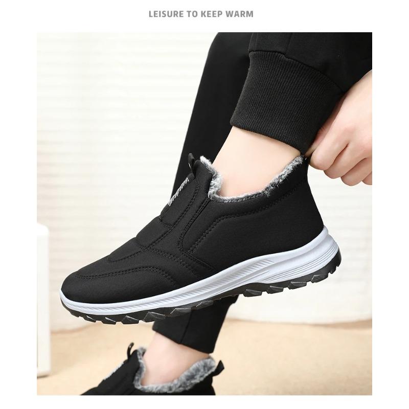 Fashion Winter Snow Boots Men Outdoor Plush Shoes Hiking Ankle Boots Comfortable Men Warm Shoes Work Shoes Footwear Man Sneakers