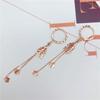 Color Gold Pure Purple Gold Shiny Leaf Tassel Earrings Rose Gold Plated Long Ear Buckles