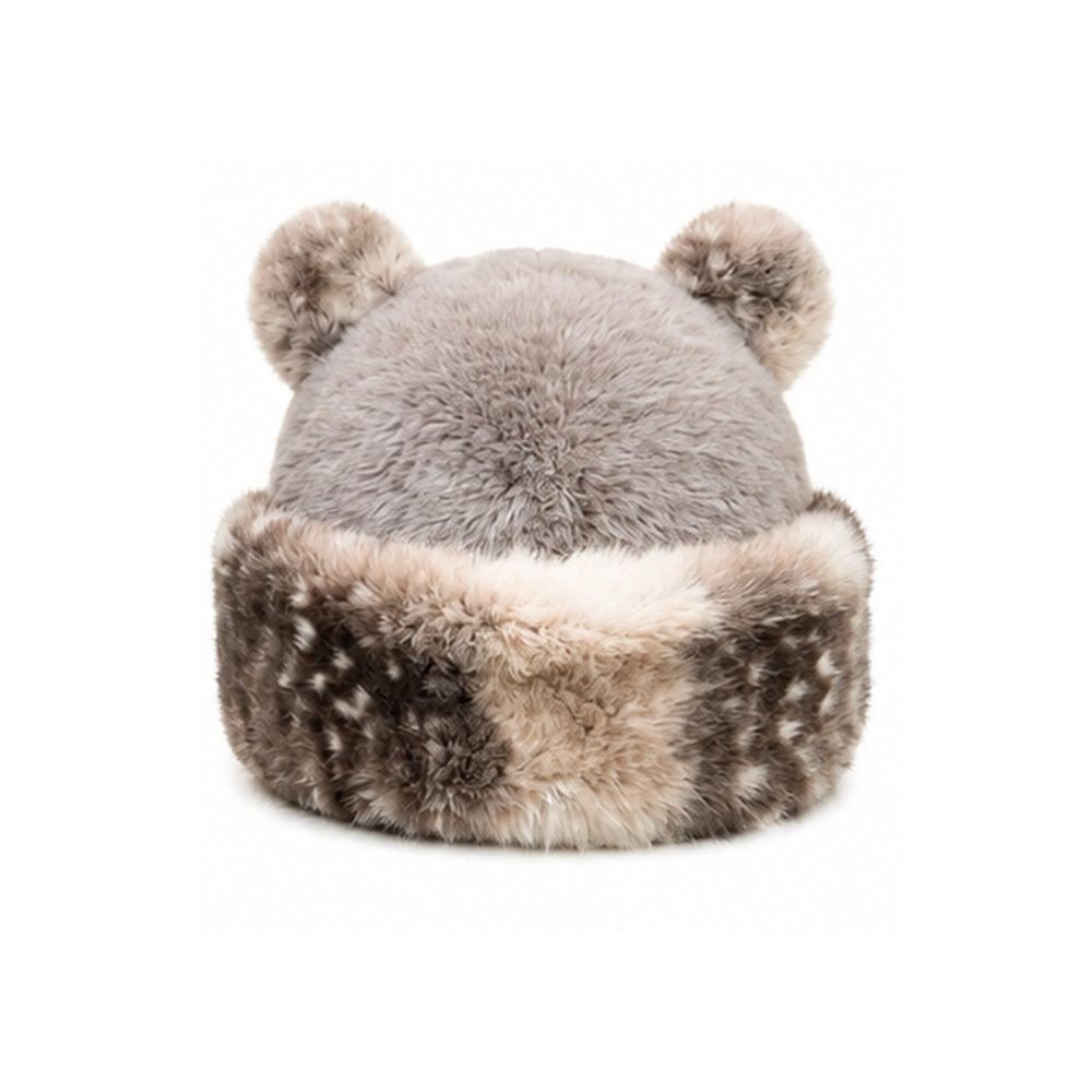 Warm Winter Hat Thicken Fleece Fluffy Panama Hat Fashion Hooded Beanie  for Women