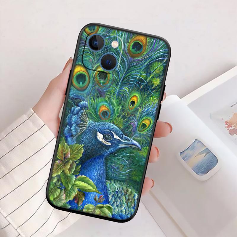 RP55 Pfauenfeder Handyhülle für Samsung Galaxy M06 M15 M16 M35 M55 M56 A36 A42 A50 A50S A51 A52 A32 A33 A05 A05S A06 A16 A20