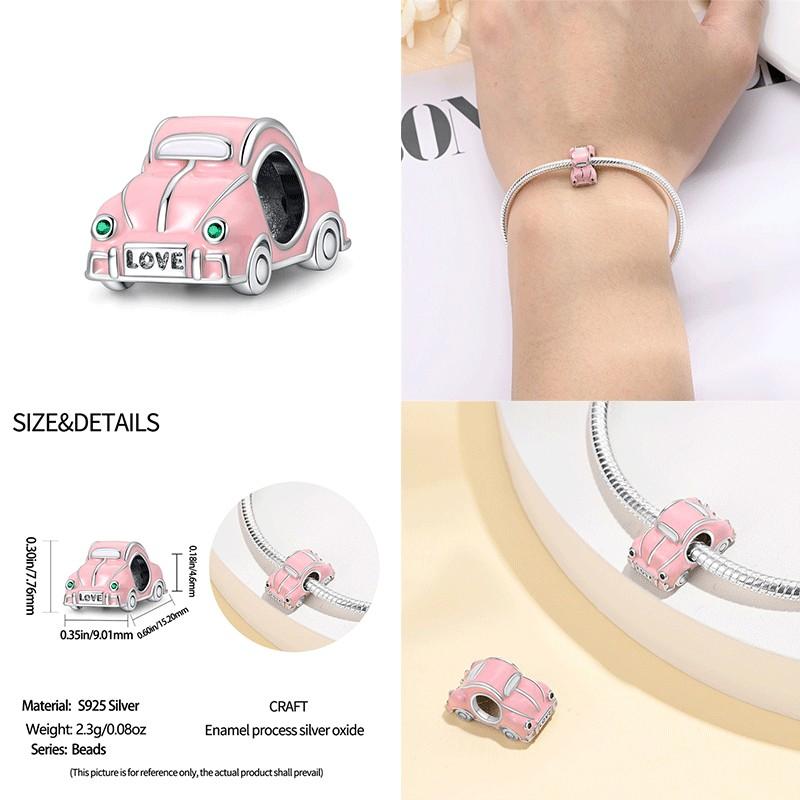 100% Copper Metal Motorcycle Bead Components Bicycle Charm Bead Components Compatible With Authentic Original Bracelet High Quality Fine Jewelry Do