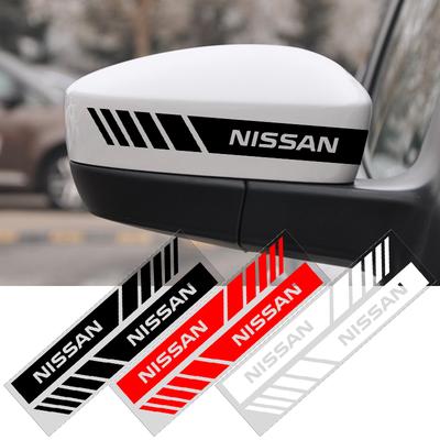 2 STÜCK Auto Rückspiegel 3D Aufkleber Dekoration Embleme Styling Für Nismo juke leaf micra k12 note patrol qashqai j11 j10 tiida versa xtrail